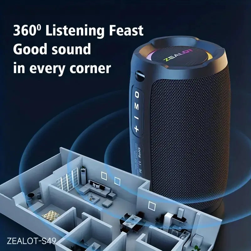 Portable Waterproof Bluetooth Subwoofer Speaker with Bass