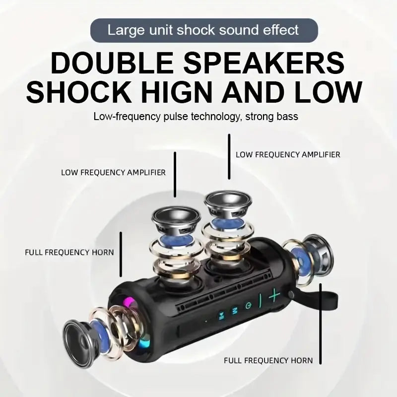 20W Portable IPX5 Waterproof Wireless Speaker with Subwoofer